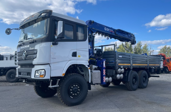 Shacman Х3000 6х6 односкат, Борт с КМУ DongYang SS1966 — 1