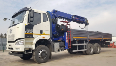 FAW 3250 6х6 2-х скатная, Борт с КМУ DongYang SS2036