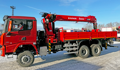 Shacman Х3000 6х6 2-х скатная, Борт с КМУ SUNHUNK S3005