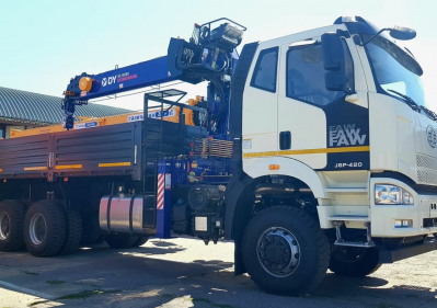 FAW 3250 6х6 2-х скатная, Борт с КМУ DongYang SS1926